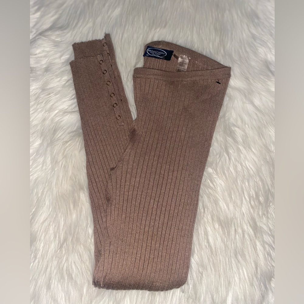 MAGASCHONI NEW YORK SILK CASHMERE BLEND RIBBED KNIT LEGGINGS- SMALL - Picture 7 of 9